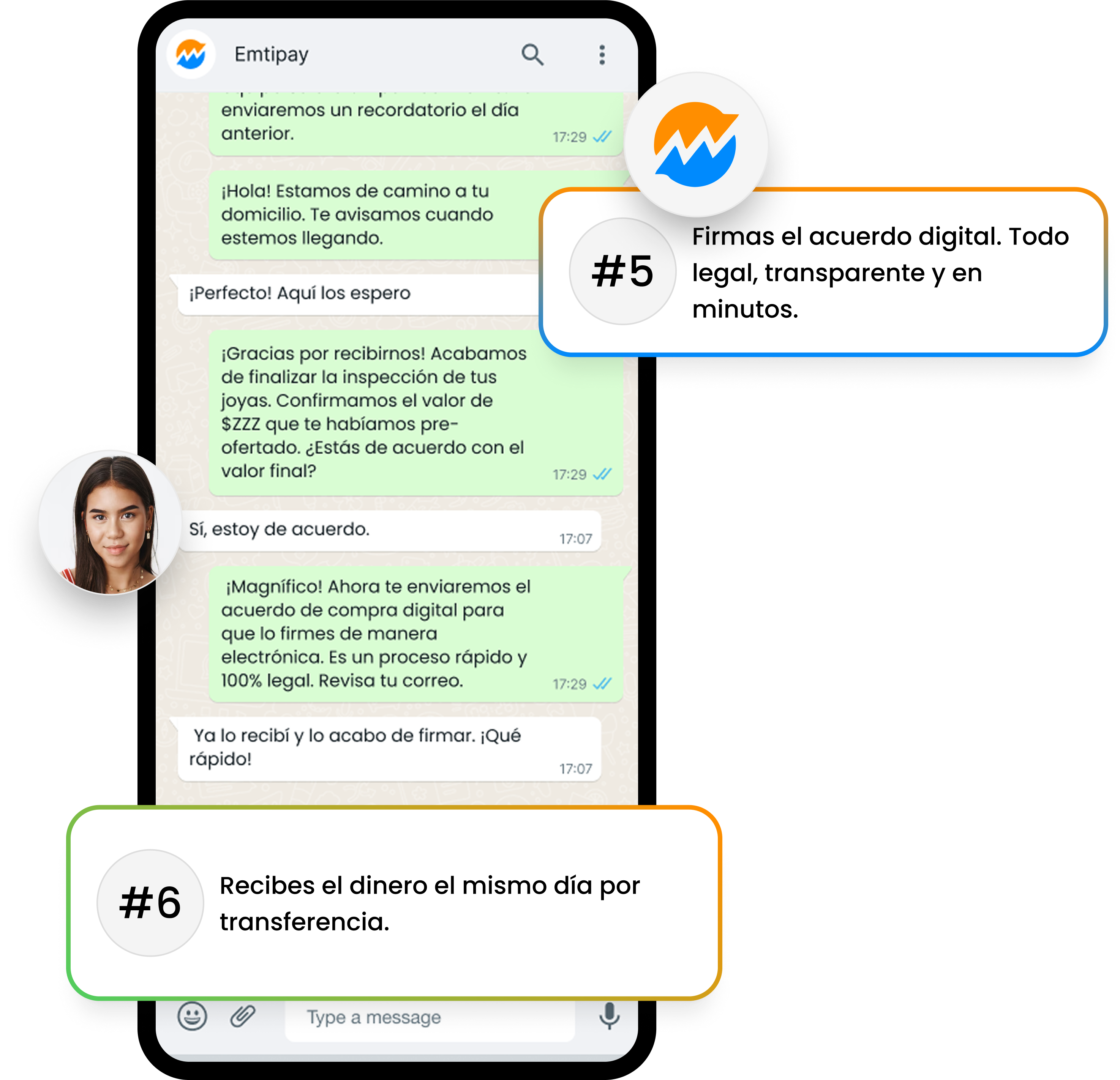 Tercera conversación del proceso de WhatsApp